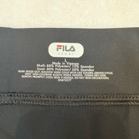 Fila Sport Black Athletic Pants Size L With Mesh Accents & Stretch Fabric - Picture 3 of 9
